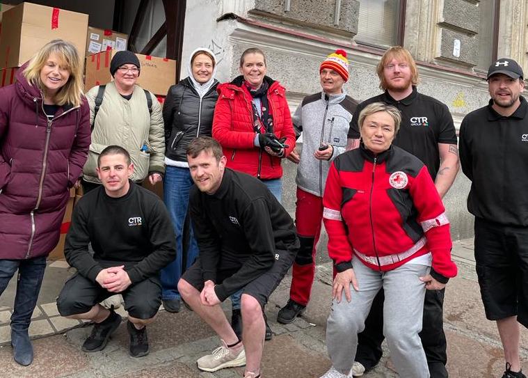 CTR employees pictured with members of the Polish Red Cross